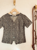 The Logan Leopard Denim Top