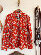 The Red Cactus Pearl Snap Top
