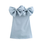 Fall Women Clothing Graceful Fashionable Bowknot Decoration Tube Top Dress
