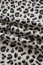 Leopard Corduroy Quarter-Zip Sweatshirt