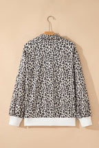 Leopard Corduroy Quarter-Zip Sweatshirt