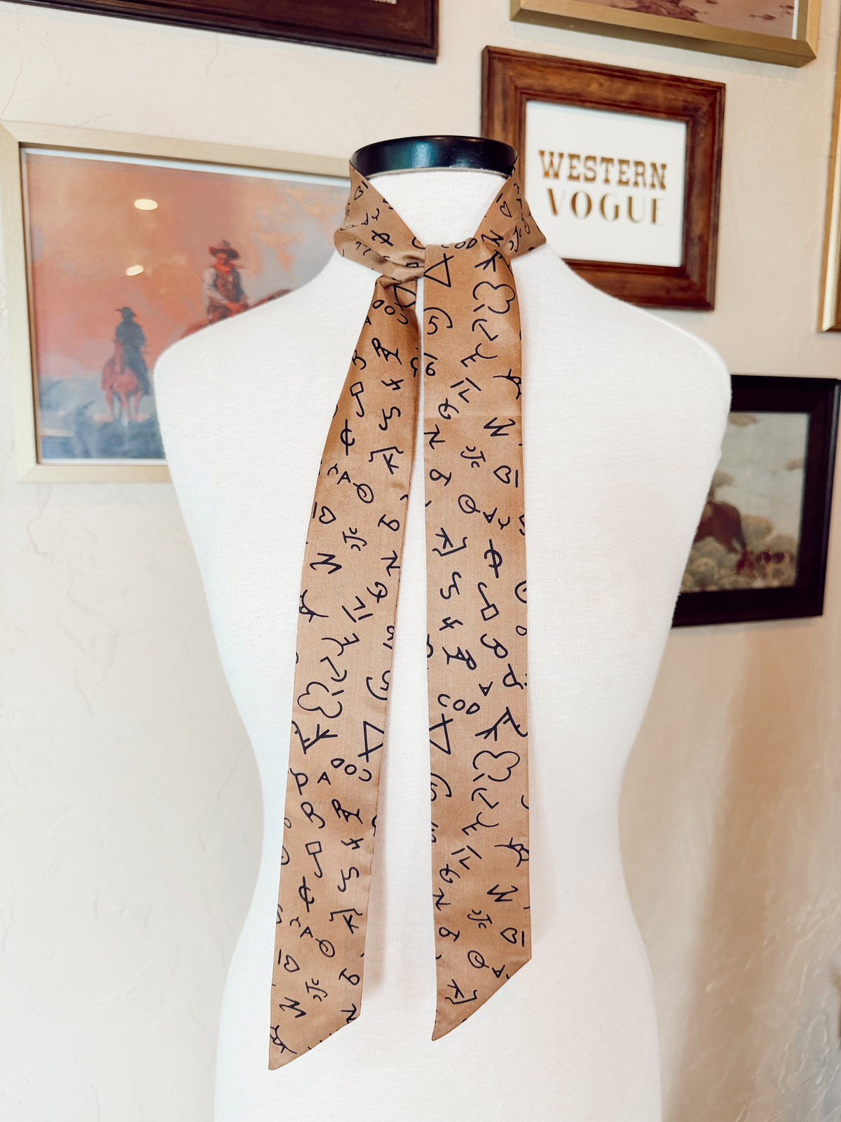The Branded Twilly in Tan