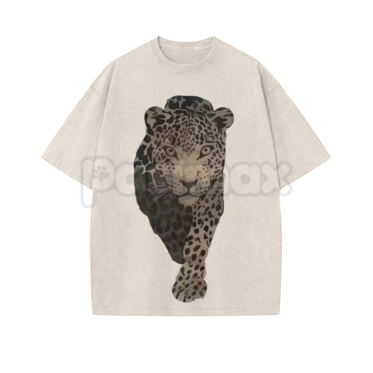 Leopard Print Women's Vintage Washed T-Shirt – Casual Animal Print Graphic Tee, Retro Lightweight Cotton Boho Streetwear