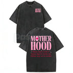 Motherhood Vintage Washed Tee – Aesthetic Minimalist Mom Life Graphic T-Shirt