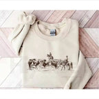 Cowboy Rodeo Sweatshirt: Vintage Horse Western Graphic for Men and Women
