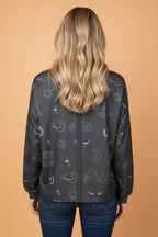 Western Crew Neck Long Sleeve Sweatshirt