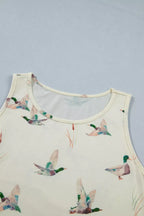 Mallard Print Western Style Tank Top