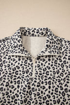 Leopard Corduroy Quarter-Zip Sweatshirt