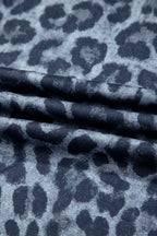 Leopard Print Frilled Detail Drawstring Wide Leg Pants
