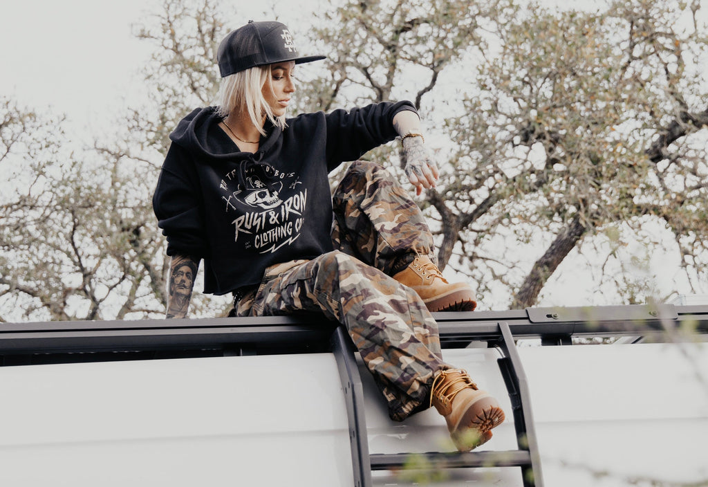Women’s “Cropped” Red Truck Cowboys Hoodie
