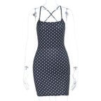 Summer Sexy Slim Fit Polka Dot Backless Dress Women