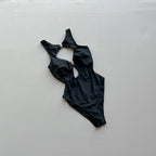 2026 New Summer Women Sexy Hollow Out One-piece Suit Swimwear Bodysuit Ring Decor Swimsuit High Waist Push Up Monokini Beachwear