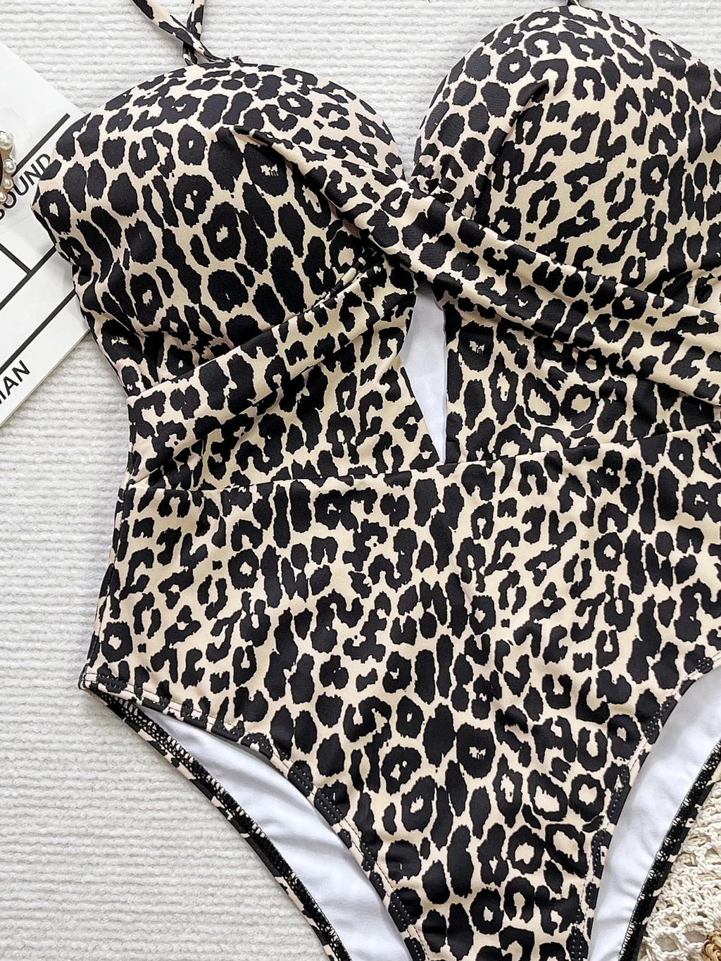Women Leopard Print Swimsuit One Piece Push Up Hollow Bikini Swimwear Bathing Suit Beach Outfits Bodysuit Biquini Tankini