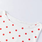 Women Dot Print Tank Tops Summer Crew Neck Sleeveless Classic Slim Fit Crop Vest