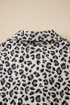 Leopard Corduroy Quarter-Zip Sweatshirt