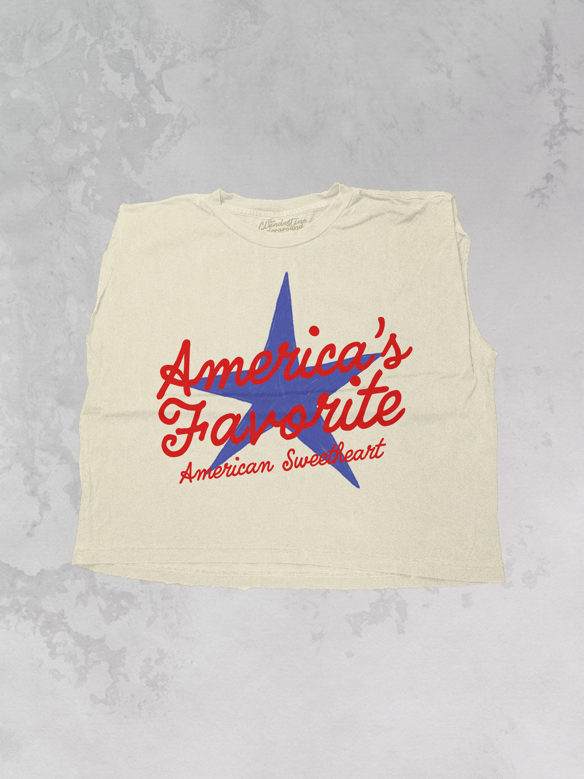 America's Favorite, American Sweetheart Cropped Muscle Tank