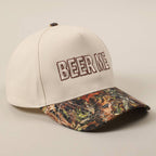 "Beer Me" Embroidered Trucker Hat — Leopard or Camo with Adjustable Strap & Breathable Mesh