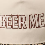 "Beer Me" Embroidered Trucker Hat — Leopard or Camo with Adjustable Strap & Breathable Mesh