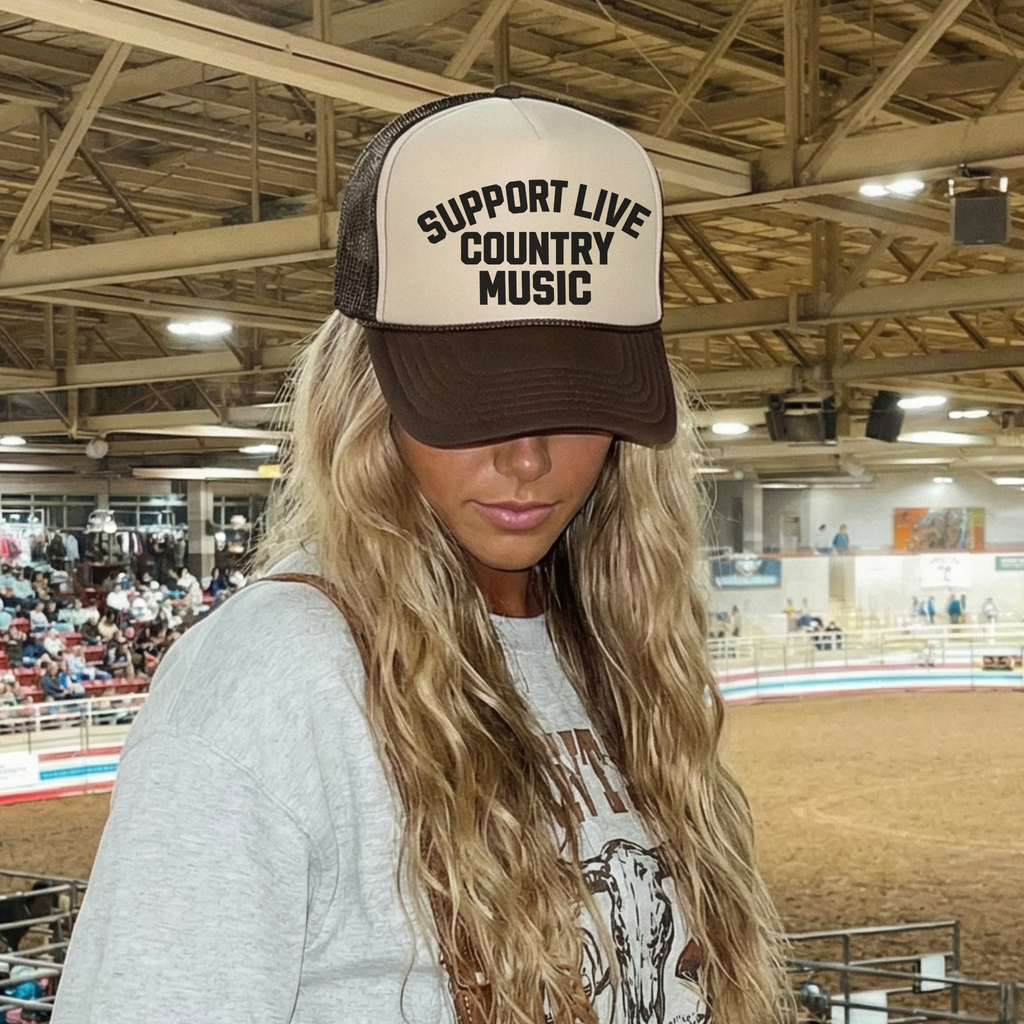 Support Live Country Music Trucker Hat | Western Country Concert Hat