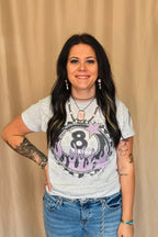 "Flaming 8 Ball" Western Graphic Tee — Jerzees Bold Retro Western Statement