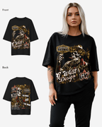 G West Womens Being Enlightened Acid Wash Premium Oversized Tee