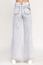 High Rise Wide Leg With Acid Grey