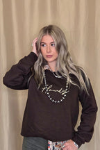 "Howdy" Embroidered Western Sweatshirt — Soft Gildan Fabric Cowboy Welcome